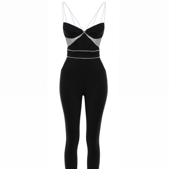 Diamanté Strap Jumpsuit from Heiress Beverly Hills - Picture 1 of 7